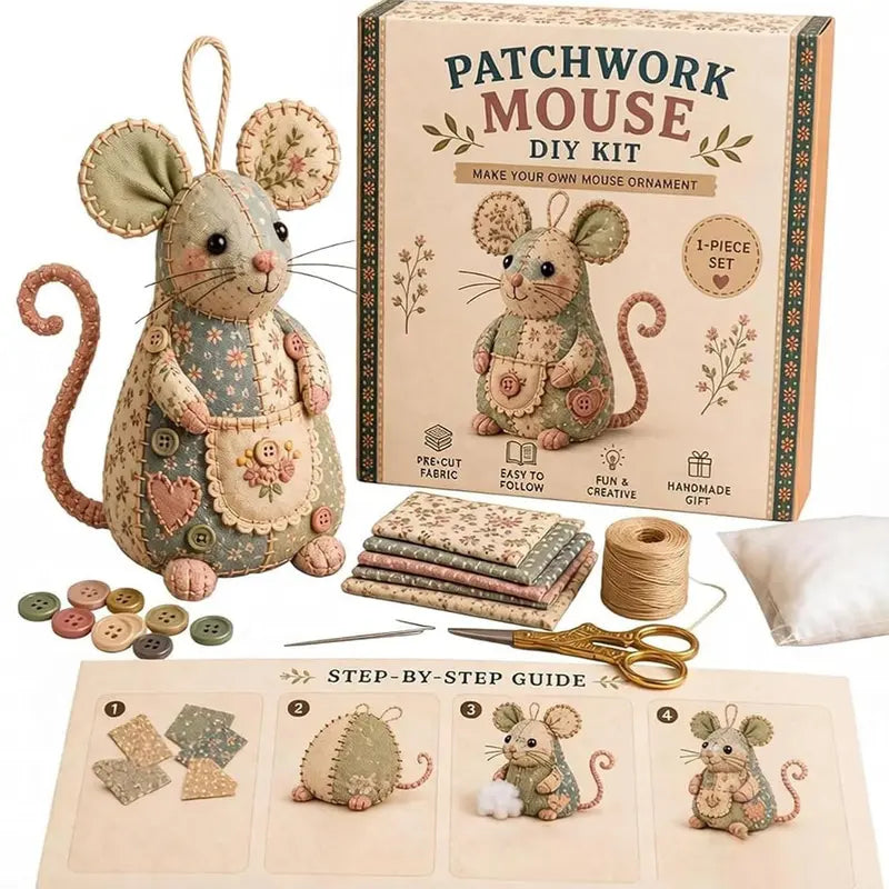 Patchwork Doll DIY Kit-Complete Hand Sewing Crafting Materials