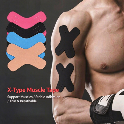Precut Tape- Breathable Elastic Athletic Muscle Tape Strips Flexible , 10 Pcs , Pain & Stability